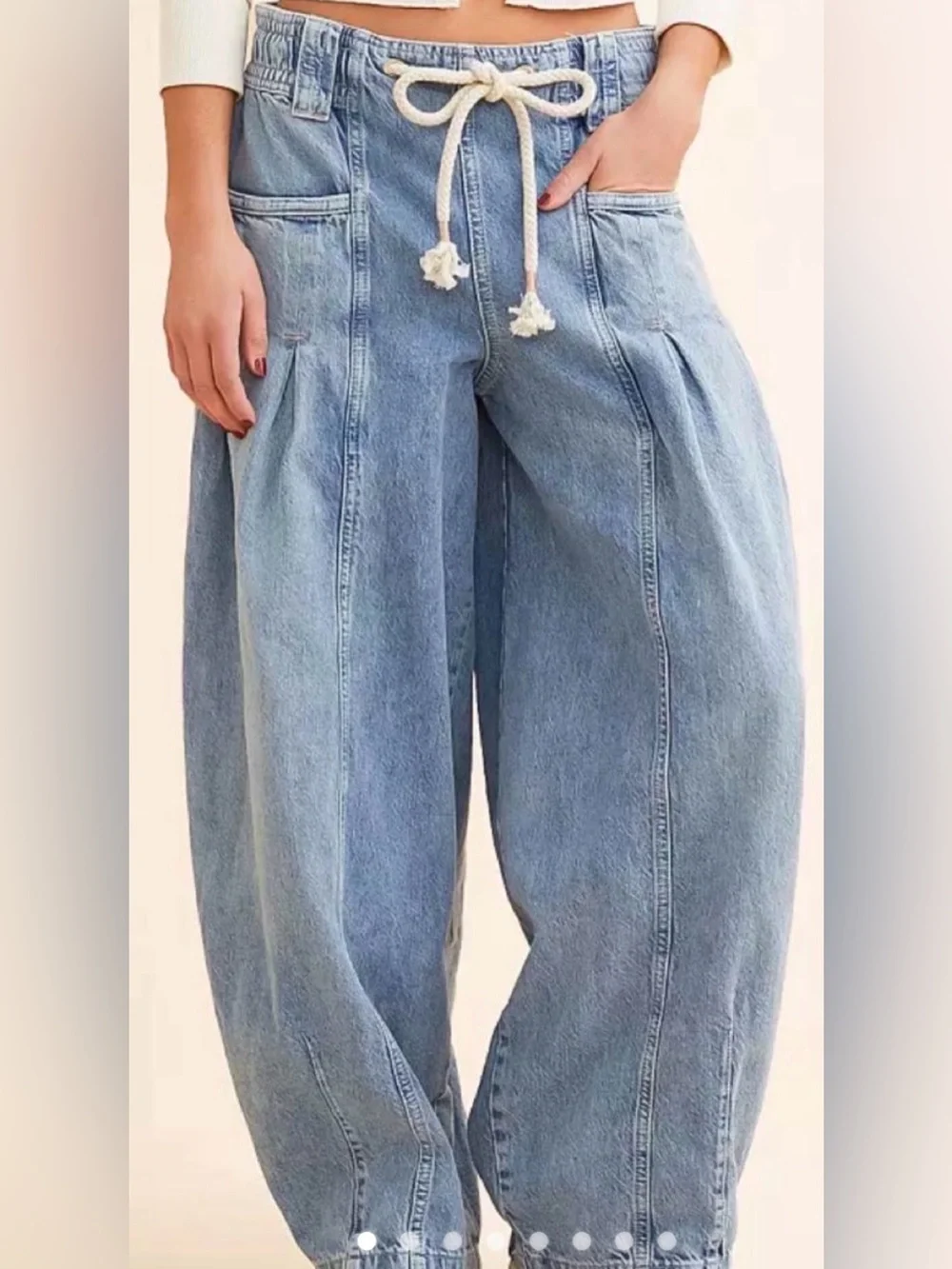 Free people Margo pull on barrel jeans
